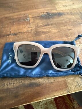 J. Crew Translucent Blush Sunglasses with Gold Logo